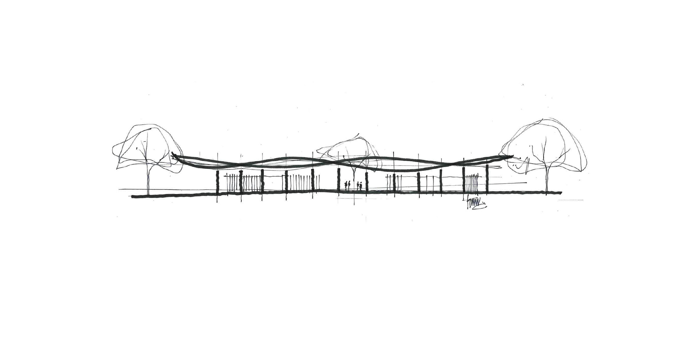 IRT Moruya Community Development Master Plan master plan elevation sketch by Toby Wetherill, Director of Wetherill Architects.