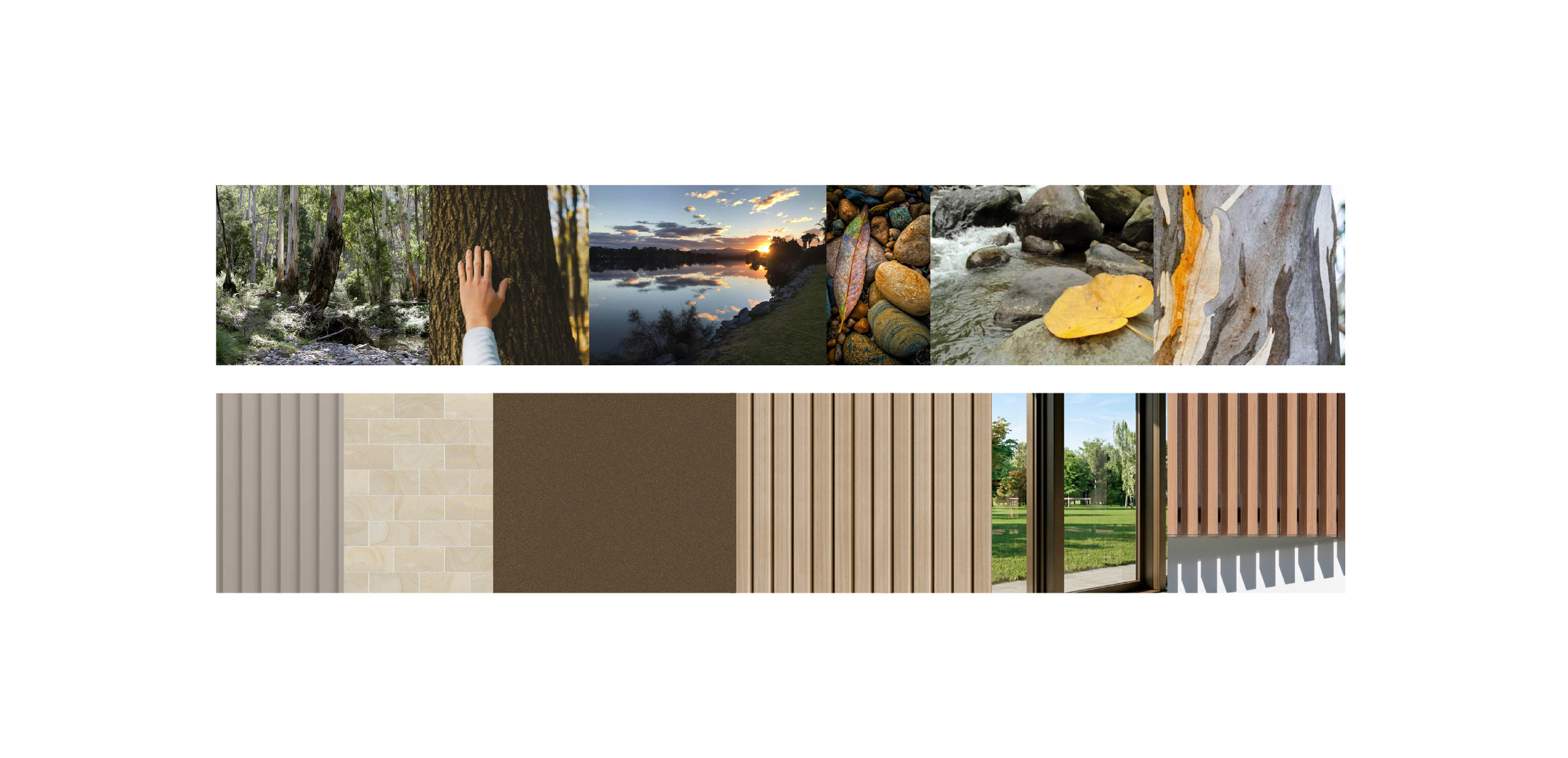IRT Moruya Community Development Master Plan material palette.