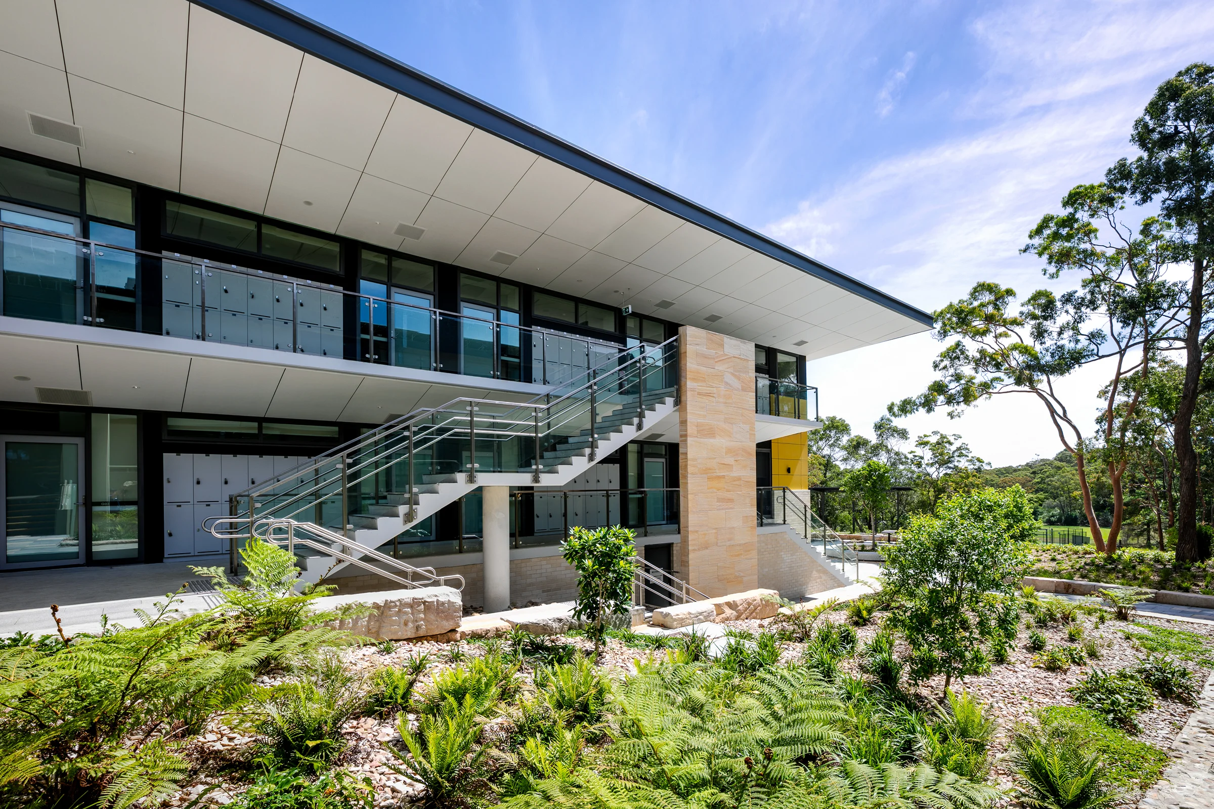 Northholm Grammar School Margaret Duckworth Precinct in North-West Sydney, designed by Wetherill Architects, with natural materials and clerestory windows